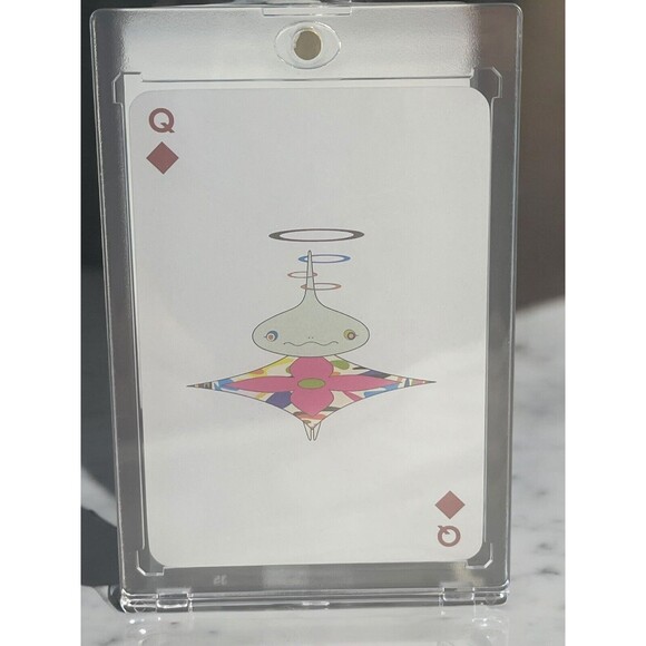 Louis Vuitton Murakami Monogram Playing Card - Queen Of Diamonds with COA & Case